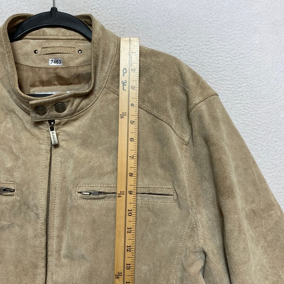 Wilsons Leather M Julian Moto Suede Jacket Mens L Tan Lined Racer - Picture 2 of 15